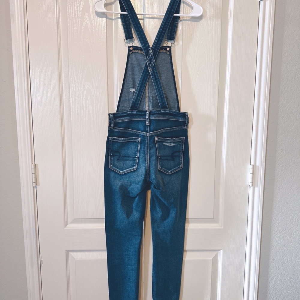 American Eagle Outfitters Super Stretch X Jegging Overall Distressed Size 2 - Picture 2 of 16